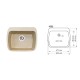Квадратна мивка за вграждане, голям сифон модел 1022 (Еднокоритна квадратна мивка за вграждане модел 1022 полимермрамо) на цени от 148.99 лв. само в dklux.com