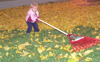 Почистване на есенни листа