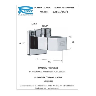 Декоративно ъглово кранче Quadro LUX Декоративно ъглово кранче Quadro LUX