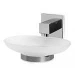 Сапунерка хром квадрат Quadro Arktic стъкло и метал