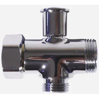 Месингов разпределител за душ ХРОМ 3/4"х1/2"х3/4"