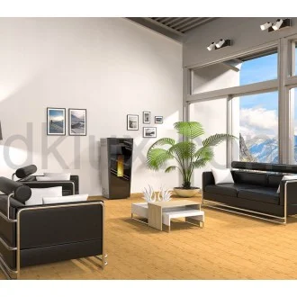 Дизайнерска пелетна камина CALUX FORMA GLASS БЯЛА