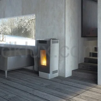 Дизайнерска пелетна камина CALUX FORMA БЯЛА