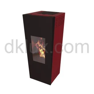 Дизайнерска пелетна камина CALUX FORMA EASY ЧЕРВЕНА