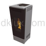 Дизайнерска пелетна камина CALUX FORMA СРЕБРИСТА