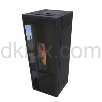 Дизайнерска пелетна камина CALUX FORMA GLASS ЧЕРНА