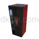 Дизайнерска пелетна камина CALUX FORMA GLASS ЧЕРВЕНА