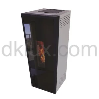 Дизайнерска пелетна камина CALUX FORMA GLASS СРЕБРИСТА