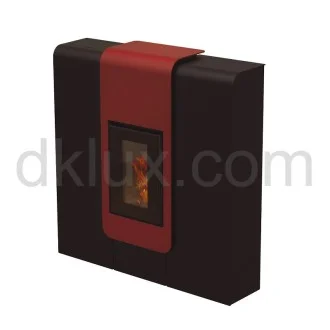 Дизайнерска пелетна камина XILA AIR суха ЧЕРВЕНА