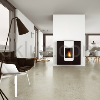 Дизайнерска пелетна камина XILA AIR суха ЧЕРНА