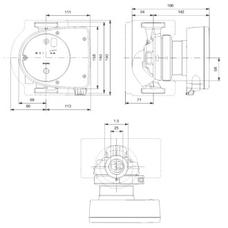 Циркулационна помпа GRUNDFOS MAGNA 1 25-100 Циркулационна помпа GRUNDFOS MAGNA 1 25-100