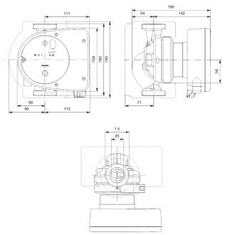 Циркулационна помпа GRUNDFOS MAGNA 1 25-80 Циркулационна помпа GRUNDFOS MAGNA 1 25-80
