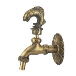 Декоративна канелка месинг с ръкохватка Рибка