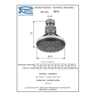 Душ глава с гумирани дюзи ARCO Лукс Душ глава с гумирани дюзи ARCO Лукс