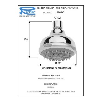 Душ глава GRAND мултифункционална с гумирани дюзи Душ глава GRAND мултифункционална с гумирани дюзи