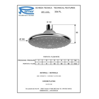 Душ пита ROUND кръгла с антиваровикови дюзи Душ пита ROUND кръгла с антиваровикови дюзи