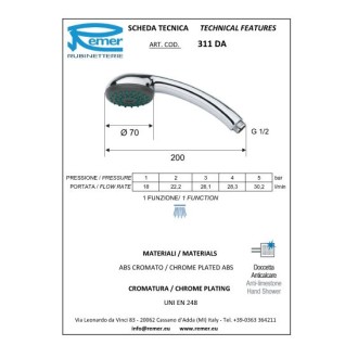 Душ слушалка Arco антиваровикова Душ слушалка Arco антиваровикова
