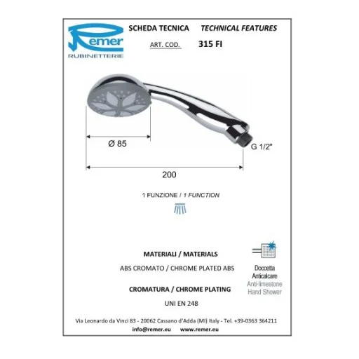 В Ръчни душове ще намерите Душ слушалка Edelweiss антиваровикова модел Ръчен душ 315FI едноструен Душ слушалка Edelweiss антиваровикова (Ръчен душ 315FI едноструен) на цени от 7.49 лв. само в dklux.com