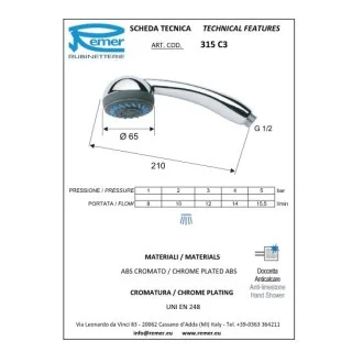 Душ слушалка Tetis с две функции