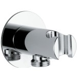 Кръгло стенно коляно за душ с държач Round месинг