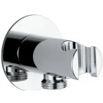 Кръгло стенно коляно за душ с държач Round месинг