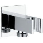 Квадратно стенно коляно за душ с държач SQUARE месинг