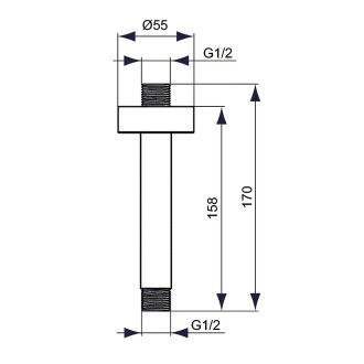 Idealrain Cube рамо за душ от тавана 150 мм Idealrain Cube рамо за душ от тавана 150 мм