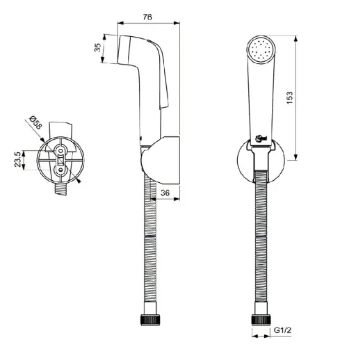 В Ръчни душове ще намерите Душ за биде Хром IDEALSPARY с шлаух и държач модел IDEALSPRAY комплект слушалка за биде сив/хром Хигиенен душ комплект IDEALSPARY ХРОМ с шлаух и държач (IDEALSPARY комплект слушалка за биде сив/хром) на цени от 42.99 лв. само в dklux.com