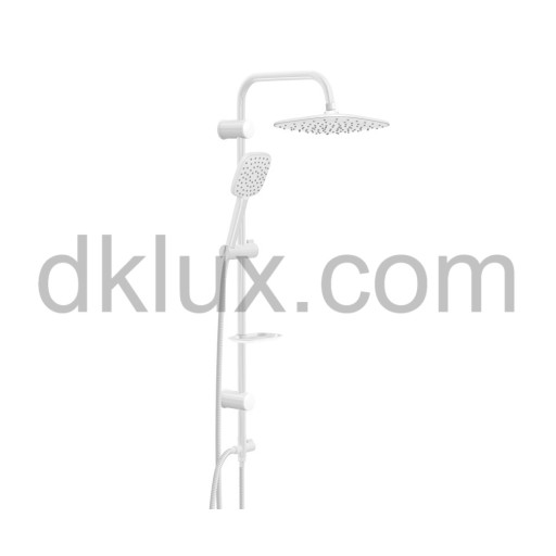 Душ система AQUA WHITE бял мат с подвижен и стационарен душ на цена от 159.99 лв. в dklux.com