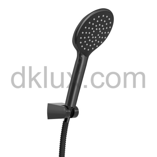 Подвижен душ DELUXE BLACK черен мат с черен шлаух и държач за душ на цена от 49.99 лв. само в dklux.com