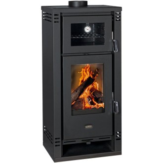 Стояща камина на дърва с фурна за готвене PRITY K2 GT F 8,1kW ЧЕРНА