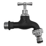 Черна месингова канелка 1/2" с покритие хром и бърза връзка