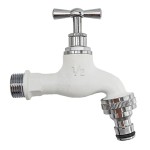 Бяла месингова канелка 1/2" с покритие хром и бърза връзка