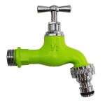 Зелена месингова канелка 1/2" с покритие хром и бърза връзка