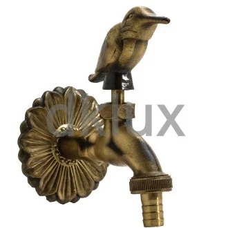 Декоративна канелка месинг с ръкохватка Птичка