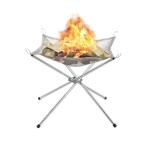 Преносимо къмпинг огнище, сгъваемо с неръждаема стоманена мрежа