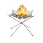 Преносимо къмпинг огнище, сгъваемо с неръждаема стоманена мрежа