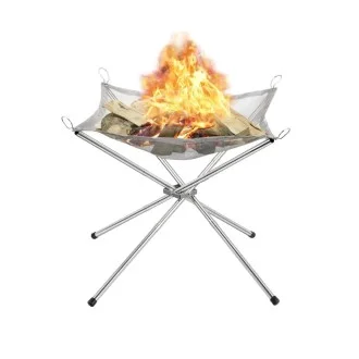 Преносимо къмпинг огнище, сгъваемо с неръждаема стоманена мрежа