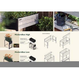 Сандък за цветя MODERNBOX 36х36х32см НИСЪК Сандък за цветя MODERNBOX 36х36х32см НИСЪК