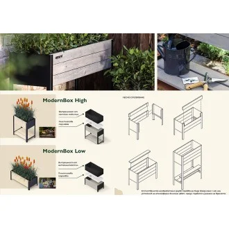 Сандък за цветя MODERNBOX 36х36х32см НИСЪК