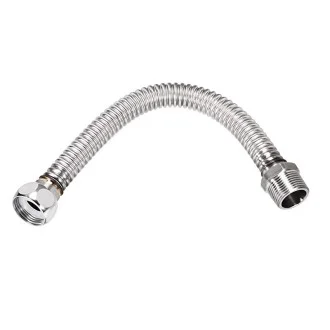 Мека връзка от гофирана неръждаема тръба 1/2" МЖ 40см 