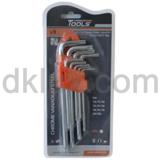 Комплект шестограми TORX 9бр T10-T50 ДЪЛГИ (Шестограмни ключове 9бр, Т9-Т50 ДЪЛГИ) на цени от 8.17 лв. само в dklux.com