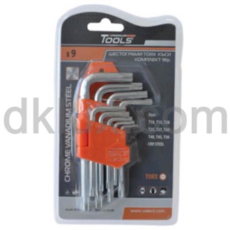 Комплект шестограми TORX 9бр T10-T50 КЪСИ Комплект шестограми TORX 9бр T10-T50 КЪСИ
