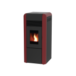 Пелетна камина с водна риза DINO цвят БОРДО 17kW