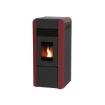 Пелетна камина с водна риза DINO цвят БОРДО 17kW