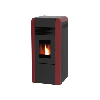 Пелетна камина с водна риза DINO цвят БОРДО 17kW