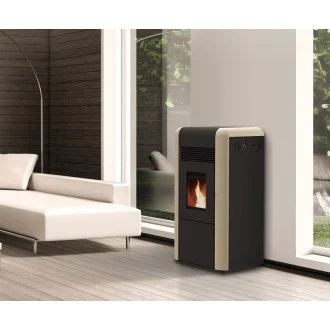 Пелетна камина с водна риза DINO цвят БЕЖОВА 17kW