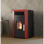 Пелетна камина с водна риза COMMO 12kW цвят БОРДО