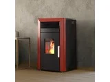 Пелетна камина с водна риза COMMO 12kW цвят БОРДО