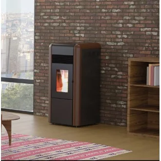 Пелетна камина с водна риза DINO цвят БРОНЗ 27kW
